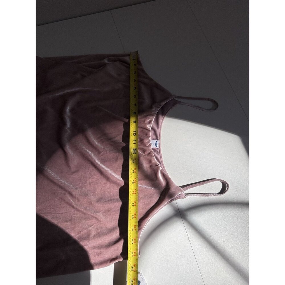 Y2K Old Navy Women’s XL Velvet Spaghetti Strap Tank Top Pink Romantic Fairy Core - Picture 7 of 11